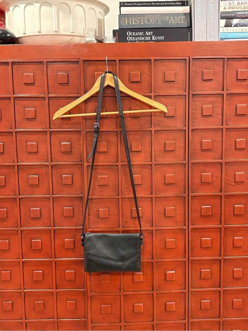 Classic Black Leather Crossbody Bag